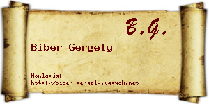 Biber Gergely névjegykártya